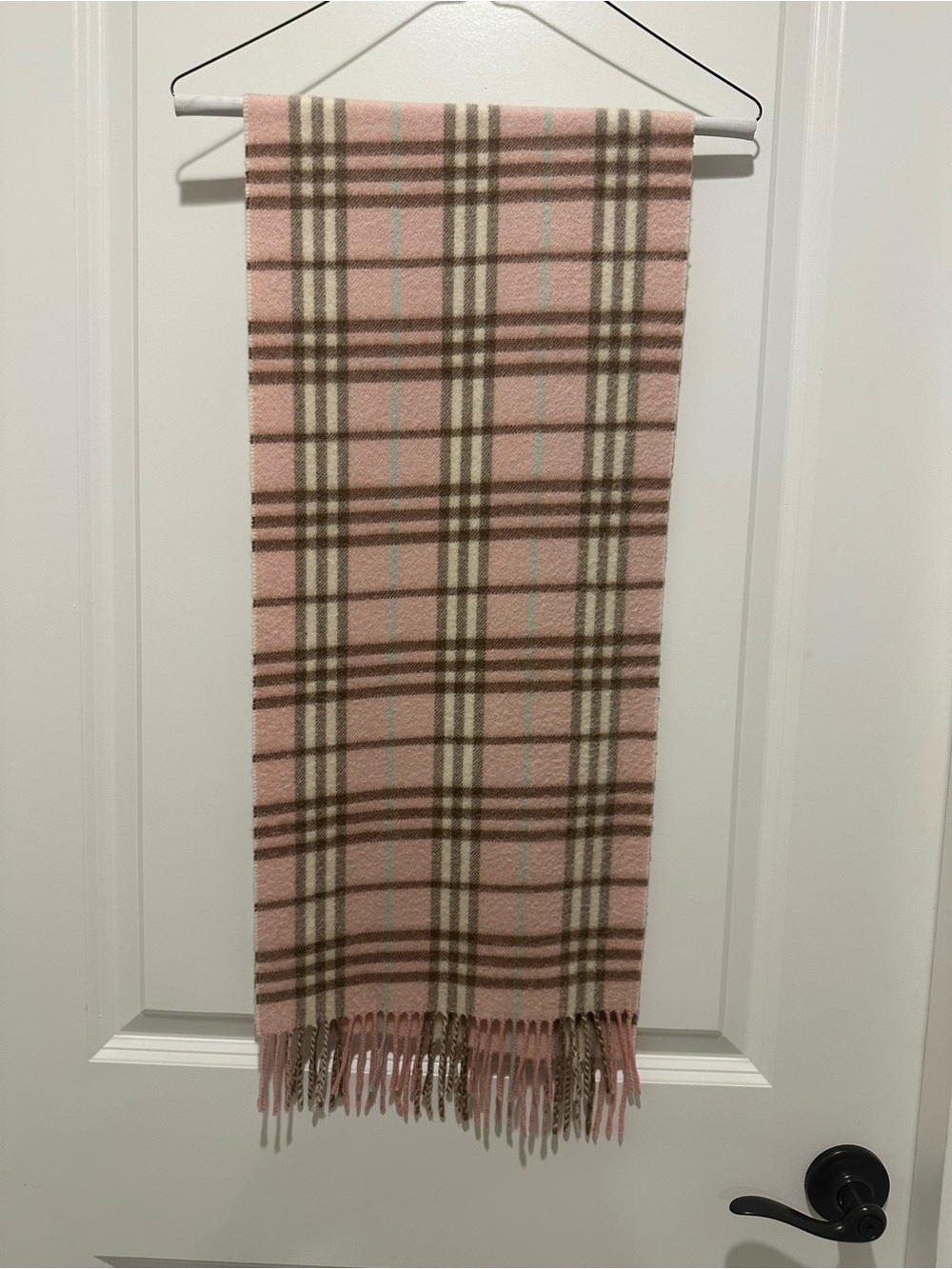 Burberry Pink Plaid Cashmere Scarf - Picture 3 of 3